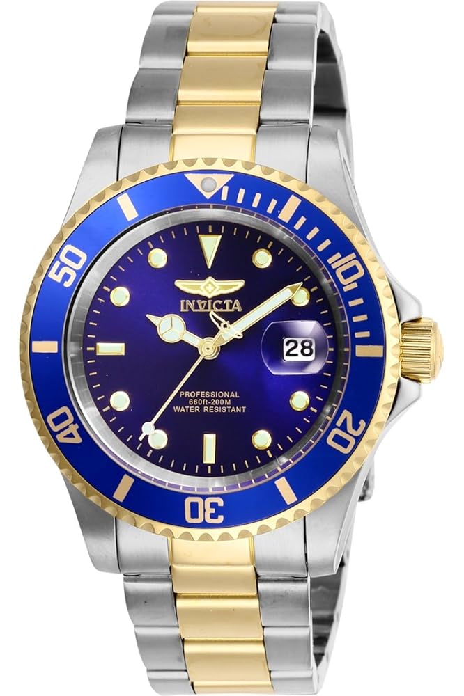 Invicta Males’s Professional Diver Quartz Timepiece with Stainless Metal Band