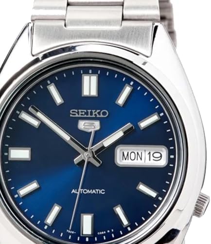 SEIKO 5 Males's Computerized Watch with Blue Dial and Stainless Metal Case - Mannequin SNXS77